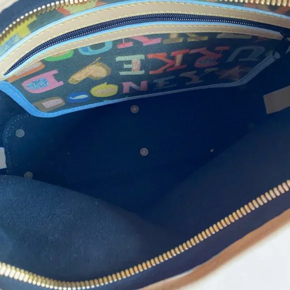 Vintage Dooney & Bourke Multicolor Graffiti Logo Shoulder Bag - Picture 7 of 8